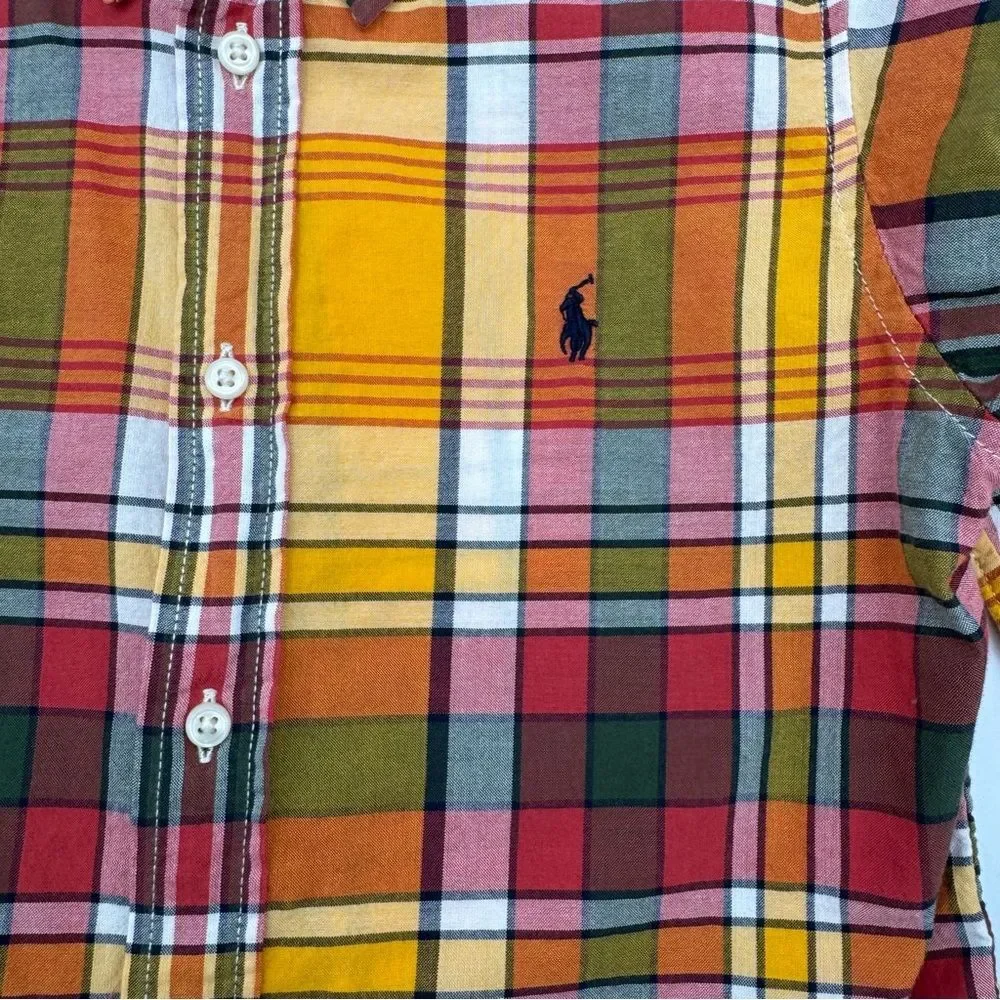 Ralph Lauren Kids Plaid and Yellow Button Down Shirts Fall Thanksgiving Boys 5